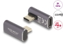 60048 Delock USB Adapter 40 Gbps USB Type-C™ PD 3.0 100 W męski na żeński obrócony kątowy, w lewo / w prawo 8K 60 Hz metalowy