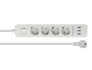 11206 Delock Extension Socket 4-way with Surge Protection and USB charger white
