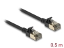 80338 Delock RJ45 mrežni kabel Cat.8.1 F/FTP Slim Pro 0,5 m crni