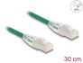 80363 Delock RJ45 Network Cable Cat.6A plug to plug with curved latch U/FTP Slim 0.3 m green