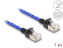 80377 Delock Cable de red RJ45 con revestimiento trenzado Cat.6A U/FTP Slim 1 m azul