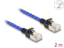 80378 Delock Cable de red RJ45 con revestimiento trenzado Cat.6A U/FTP Slim 2 m azul