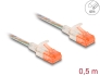 80352 Delock Cable de red RJ45 Cat.6A U/UTP Slim 0,5 m transparente
