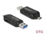 91734 Delock Lettore di schede Micro USB OTG / USB 5 Gbps Tipo-A per SD / MMC + Micro SD