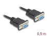 86822 Delock Serial Cable RS-232 D-Sub9 female to female with narrow plug housing 0.5 m 