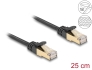 80323 Delock RJ45 Flat Network Cable with braided jacket Cat.6A U/FTP plug to plug 0.25 m black