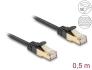 80324 Delock RJ45 Flat Network Cable with braided jacket Cat.6A U/FTP plug to plug 0.5 m black