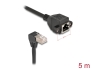 80314 Delock Network Extension Cable S/FTP RJ45 plug 90° angled to RJ45 built-in jack Cat.6A 5 m black