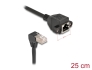 80309 Delock Network Extension Cable S/FTP RJ45 plug 90° angled to RJ45 built-in jack Cat.6A 0.25 m black