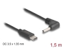 85393 Delock Kabel zasilający USB Type-C™ do wtyku DC 3,5 x 1,35 mm, męski, kątowy, 1,5 m