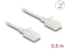 80358 Delock RJ45 Network Cable Cat.6A plug to plug with robust latch for industrial use U/UTP Slim 0.5 m white