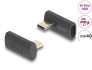 60244 Delock USB Adapter 40 Gbps USB Type-C™ PD 3.1 240 W hane till hona vridas vinklad vänster / höger 8K 60 Hz metall