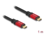 80050 Delock Kabel USB 2.0 USB Type-C™ męski na męski PD 3.1 240 W E-Marker 1 m czerwony metalowy