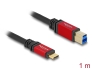 80612 Delock USB 5 Gpbs Kabel USB Type-C™ hane till USB Typ-B hane 1 m röd metall