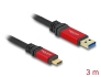 80619 Delock Kabel USB 10 Gbps USB Typ-A męski na USB Type-C™ męski 3 m czerwony metalowy