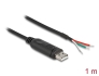 63508 Delock Adaptérový kabel z rozhraní USB 2.0 Typu-A na sériové rozhraní RS-485 s třemi volnými konci vodičů, 1 m