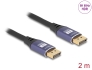 80601 Delock DisplayPort kabel 8K 60 Hz 2 m metalowy fioletowy