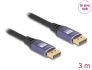 80602 Delock DisplayPort kabel 8K 60 Hz 3 m metalowy fioletowy