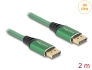 80630 Delock DisplayPort kabel 16K 60 Hz 2 m zielony metalowy