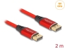 80632 Delock Καλώδιο DisplayPort 16K 60 Hz 2 μ κόκκινο μεταλλικό
