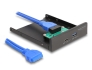 63962 Delock Pannello frontale da 3.5″ USB 3.1 Gen 1 x USB Type-C™ + 1 x USB Tipo-A
