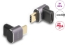 60059 Delock USB Adapter 40 Gbps USB Type-C™ PD 3.0 100 W męski na żeński kątowy 8K 60 Hz metalowy kompaktowy