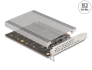 90210 Delock Carte PCI Express x16 à 4 x NVMe M.2 Key M internes avec dissipateur thermique - Bifurcation (Lxl: 145 x 111 mm)