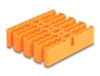 66255 Delock Οργανωτής Καλωδίων με 24 υποδοχές καλωδίων σε πορτοκαλί χρώμα