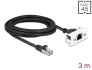 87116 Delock Cablu de extensie de rețea pentru modul Easy 45 S/FTP RJ45 tată la RJ45 mamă Cat.6A, 3 m, negru