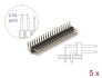 66702 Delock Złącze szpilkowe pin header 20 pin, odstęp 2,54 mm, 2-rząd, kątowe, 5 szt.