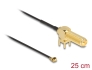 12036 Delock Antena Cable RP-SMA 90° PCB mampara hembra a I-PEX Inc., MHF® I macho 1.13 25 cm longitud de hilo 15 mm  