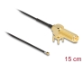 12032 Delock Câble d'antenne RP-SMA 90° PCB femelle sur cloison vers I-PEX Inc., MHF® 4L mâle 1.13 15 cm Longueur filetée 15 mm  