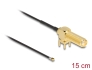 12031 Delock Antena Cable SMA 90° PCB mampara hembra a I-PEX Inc., MHF® 4L macho 1.13 15 cm longitud de hilo 15 mm  