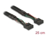 82029 Delock Base de conexiones de cable USB 2.0 hembra de 2,54 mm y 10 contactos a Base de conexiones USB 2.0 hembra de 2,54 mm, 10 contactos y 25 cm