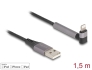 85404 Delock Cable de datos y carga USB Tipo-A a Lightning™ para iPhone™, iPad™, iPod™ acodado con función de soporte negro 1,5 m MFi