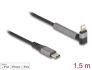 85405 Delock Cable de datos y carga USB Type-C™ a Lightning™ para iPhone™, iPad™, iPod™ acodado con función de soporte negro 1,5 m MFi