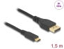 86040 Delock Dwukierunkowy USB Type-C™ do kabla DisplayPort (DP Alt Mode) 8K 60 Hz 1,5 m DP 8K z certyfikatem