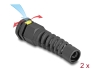 60625 Delock Conector de cable M16 con ventilación y alivio de tensión IP68 polvo e impermeable negro 2 piezas
