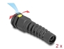60626 Delock Cable Gland M20 with ventilation and strain relief IP68 dust and waterproof black 2 pieces