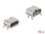 66949 Delock USB 5 Gbps USB Type-C™ ženski 6-pinski SMD konektor za lemljenje pod kutom od 90°, 10 komada