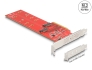 90616 Delock Tarjeta PCI Express x8 a 2 x NVMe interno M.2 Clave M 110 mm - Bifurcación - Factor de forma de perfil bajo