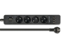 11209 Delock Prodlužovací zásuvka 4-cestná s přepěťovou ochranou a USB nabíječkou černá