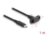 87824 Delock SuperSpeed USB 10 Gbps (USB 3.2 Gen 2) Cablu USB Type-C™ tată la mamă 1 m, montare pe panou, negru