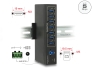 63311 Delock External Industry Hub 7 x USB 3.0 Type-A with 15 kV ESD protection