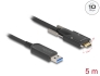 83200 Delock Aktív optikai kábel USB 10 Gbps-A apa - USB Type-C™ apa csatlakozó csavarokkal az oldalain, 5 m