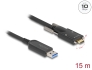 83208 Delock Aktiv optisk kabel USB 10 Gbps-A hane till USB Type-C™ hane med skruvar på sidorna 15 m