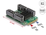 61062 Delock Converter M.2 Key B+M male to 4 x SATA male with RAID and HyperDuo