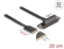 64218 Delock M.2 Key A+E to PCIe x4 NVMe Adapter angled with 20 cm cable