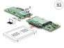 62993 Delock Omvandlare SuperSpeed USB 10 Gbps (USB 3.1 Gen 2) med USB Type-C™ hona > 1 x SATA / 1 x M.2 Key B / 1 x mSATA