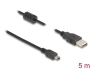 84916 Delock USB 2.0-s kábel A-típusú csatlakozódugóval > USB 2.0 Mini-B csatlakozódugóval, 5,0 m, fekete
